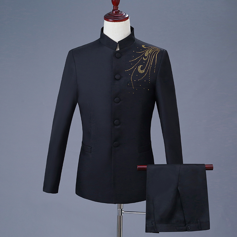 New male chorus Zhongshan dress Republic of China Wind school with 54 youth dress black graduation photos Zhonghua Lido-Taobao