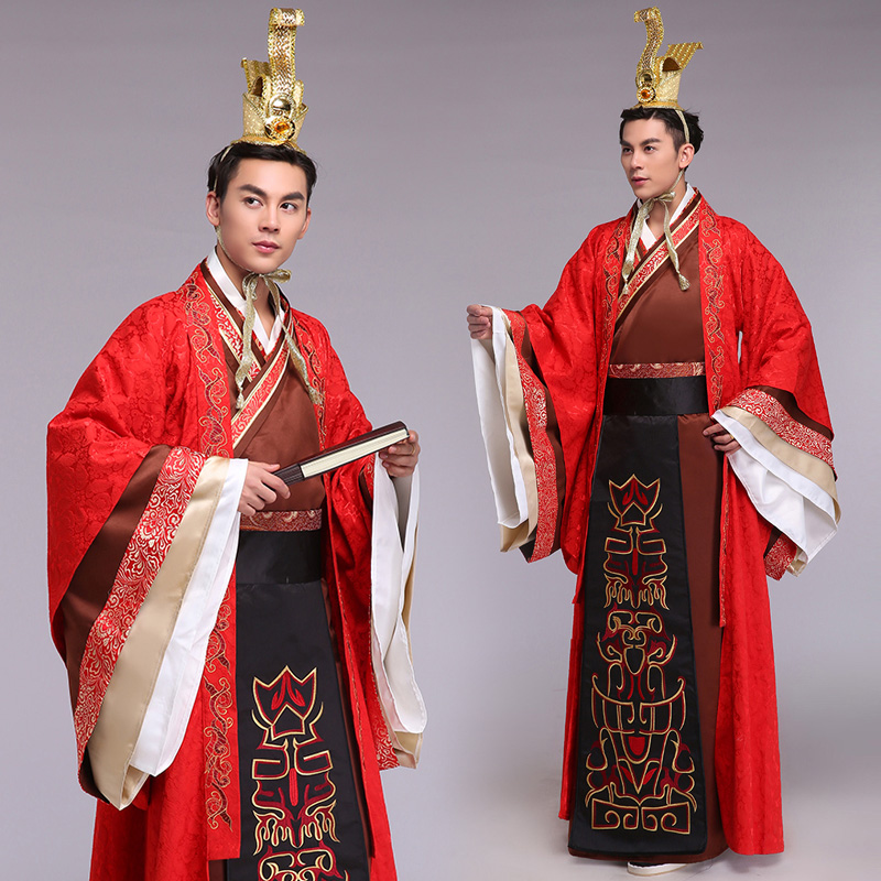 Han Dynasty ancient costume Qin Dynasty king dragon robe emperor costume ancient costume happy costume male Warring States Jiang Ziya performance costume