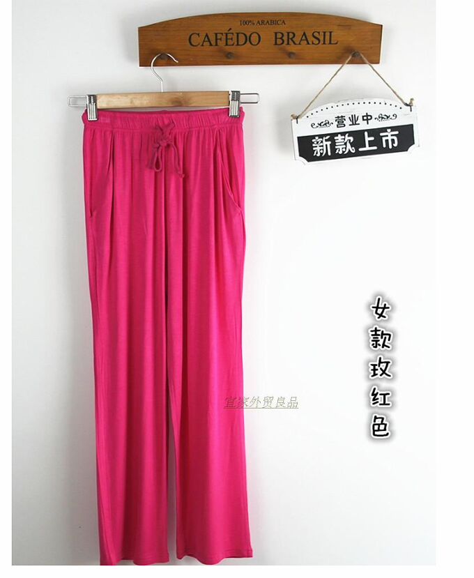 Modal Pyjama Quần nam và nữ tại nhà Mùa hè mỏng thường lỏng lẻo Kích thước lớn Quần nhà Điều hòa không khí Quần co giãn quần bò nữ