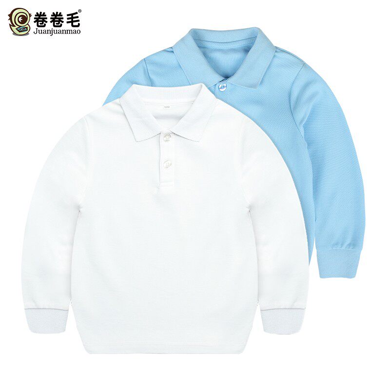 Curly children's clothing tops Spring and autumn kindergarten garden clothes Children's sportswear Long-sleeved men's and women's children's primary school students polp shirt