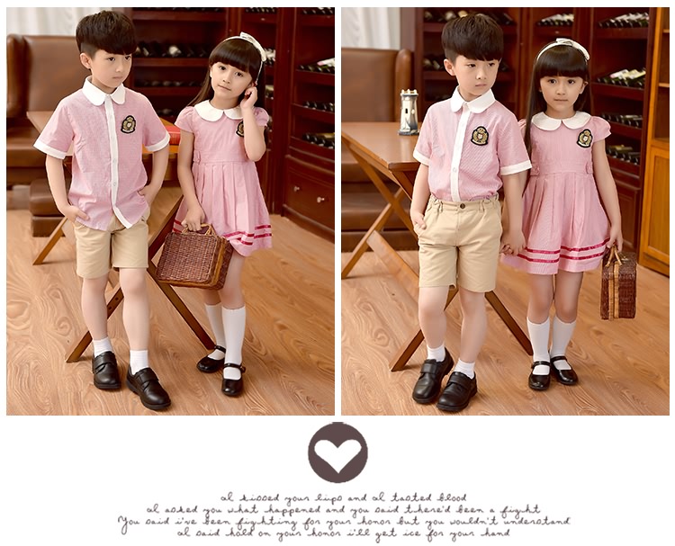 Đồng phục váy phù hợp với nam và nữ quần áo trẻ em Gió mùa tốt nghiệp quần áo mùa hè quần áo mẫu giáo phục vụ lớp một - Đồng phục trường học / tùy chỉnh thực hiện quần thể thao học sinh mùa đông