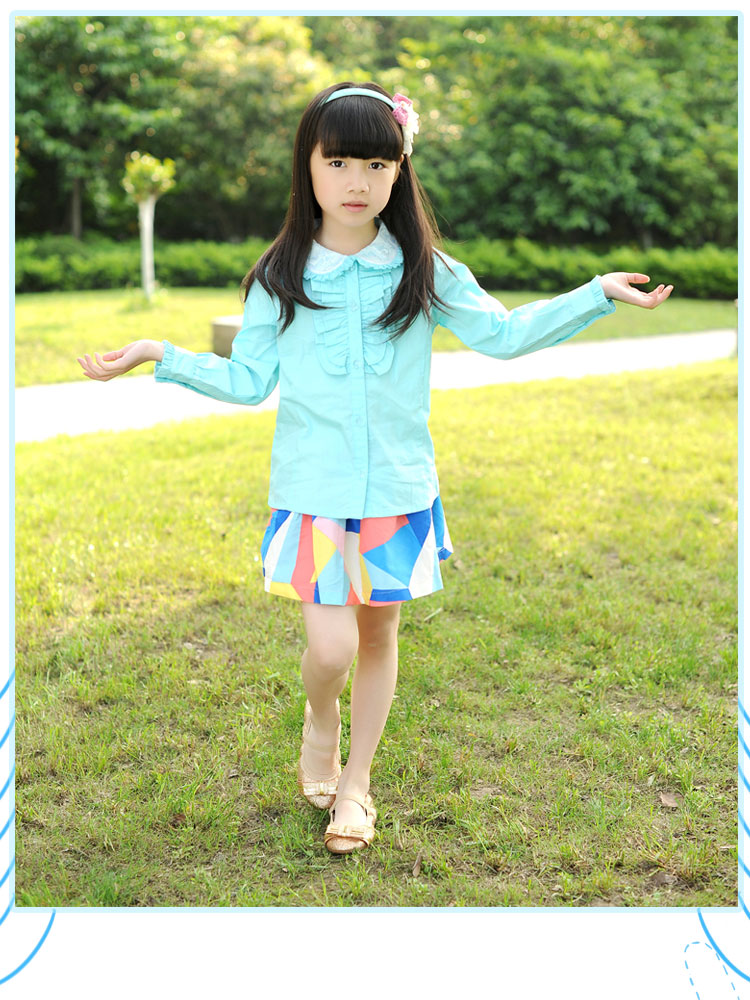 Chemise fille à manche longue en coton - Ref 2084508 Image 28