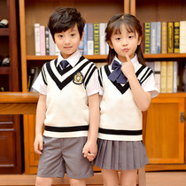 Kindergarten Landscaped Boy Girl Yinglun College Wind School Clothing Vest Three Sets Children Clothing Primary School Children Class Clothes