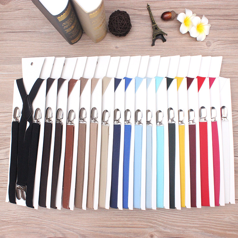 Men's and Women's Suspenders for Dress Pants, Suit Suspenders, Adult Suspenders, Elastic Shoulder Straps, Four Clips, Versatile