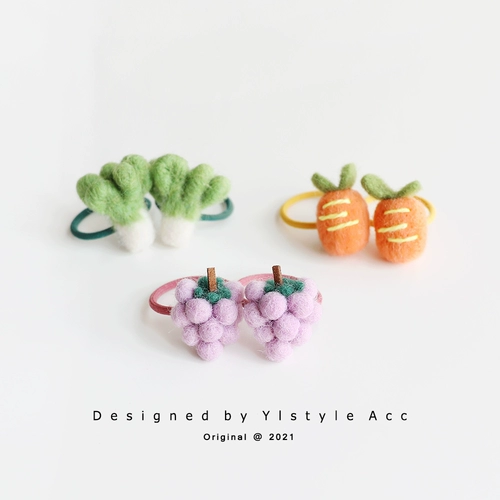 Милый морковный шерстяной войлок, детская резинка, аксессуар