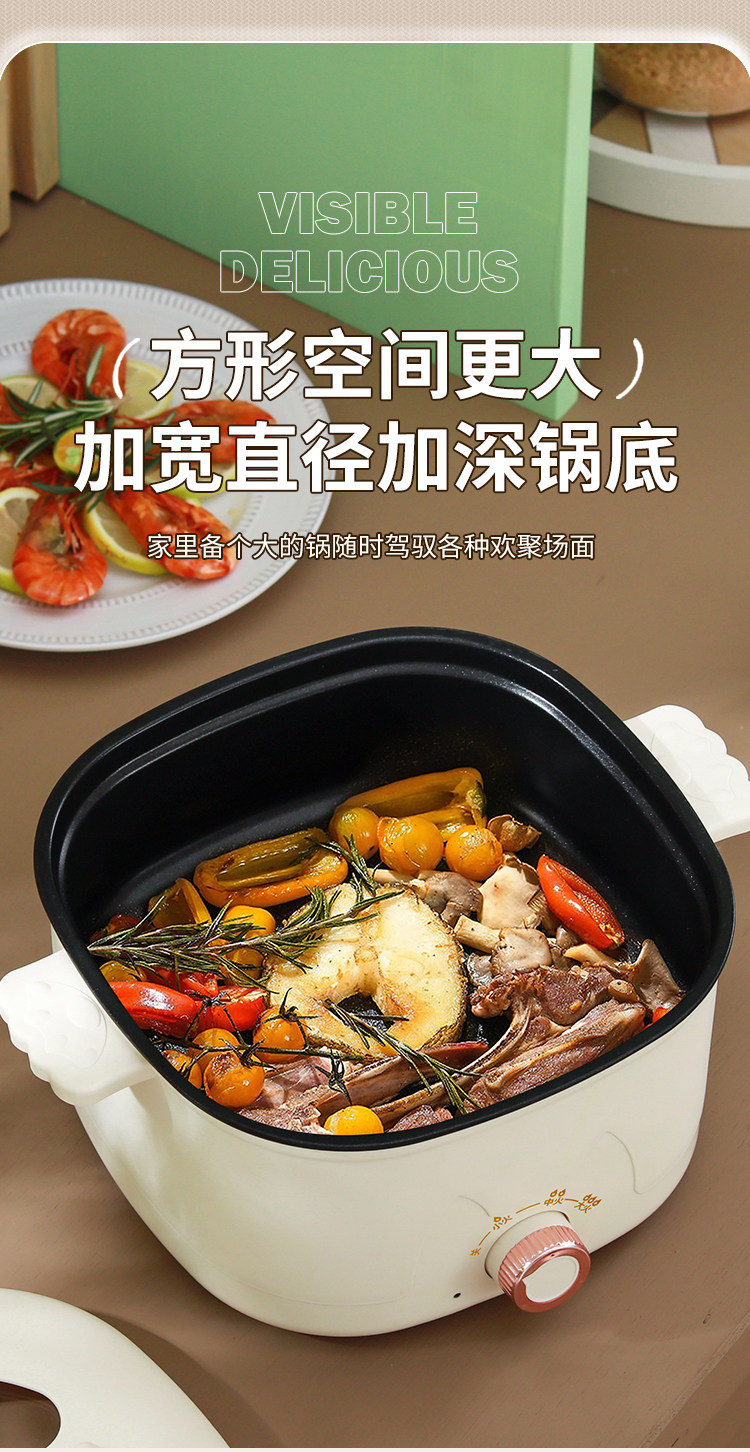 Плиты 新款电煮锅多功能一体小电锅宿舍学生煮面小锅家用电热火锅2人3 Yingsn