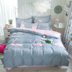 gia đình 1.8m bốn giường bông bốn bộ 1,5m đơn giản khăn trải giường cotton ba mảnh chăn đúp M - Bộ đồ giường bốn mảnh chăn ga gối đệm giá rẻ Bộ đồ giường bốn mảnh