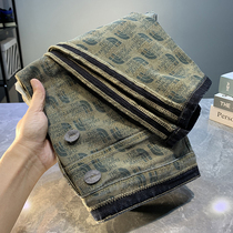 High-end Chaobou blue jeans Mens 90% pants slim fit small foot Korean version Trend loose straight cylinder elastic 100 lap