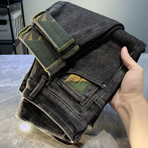 2022 Summer Thin print Jeans Male Tide Cards 100 hitch Haren swarm with small foot pants mens 90% pants