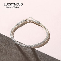 Turkish sterling silver bracelet for men and women couples foot silver transfer hand rope braided bracelet simple birthday gift BR-84