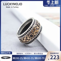 LUCKYMOJO Turkey 925 sterling silver ring mens tide retro fashion hip hop food finger ring birthday gift