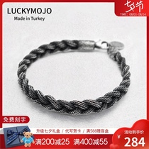 999 sterling silver bracelet mens tide ins niche hand-woven hand rope simple and generous couple a pair of lettering gifts