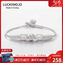 Turkish sterling silver bracelet female summer couple bracelet Niche simple hand rope silver silk braided hand string girlfriends BR-80