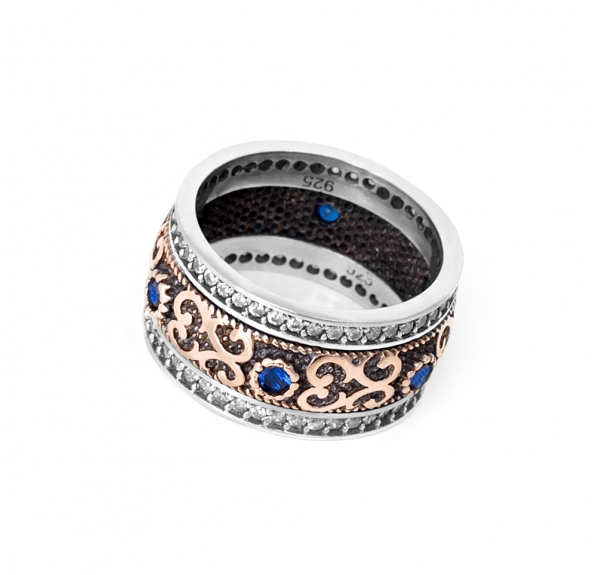 Thổ Nhĩ Kỳ nhập khẩu nhẫn 925 sterling bạc nam và nữ cặp vợ chồng nhẫn rộng thủy triều quà tặng sinh nhật quà tặng trang sức nhẫn bạc đôi