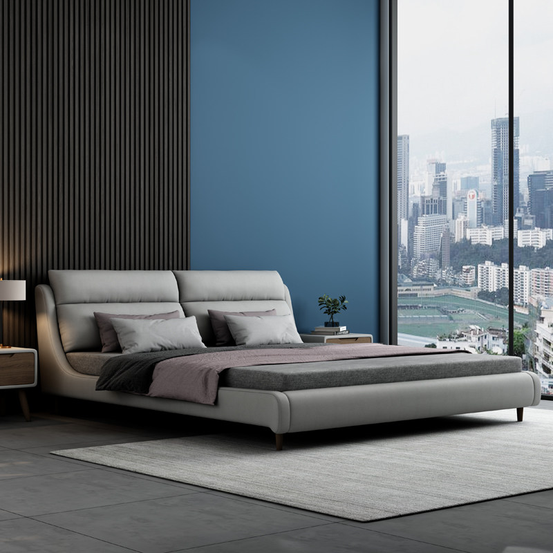 Science and Technology bu chuang master bedroom minimalist modern Nordic cloth art bed software double sized bed one metre five 2-meter bed ins nuptial bed