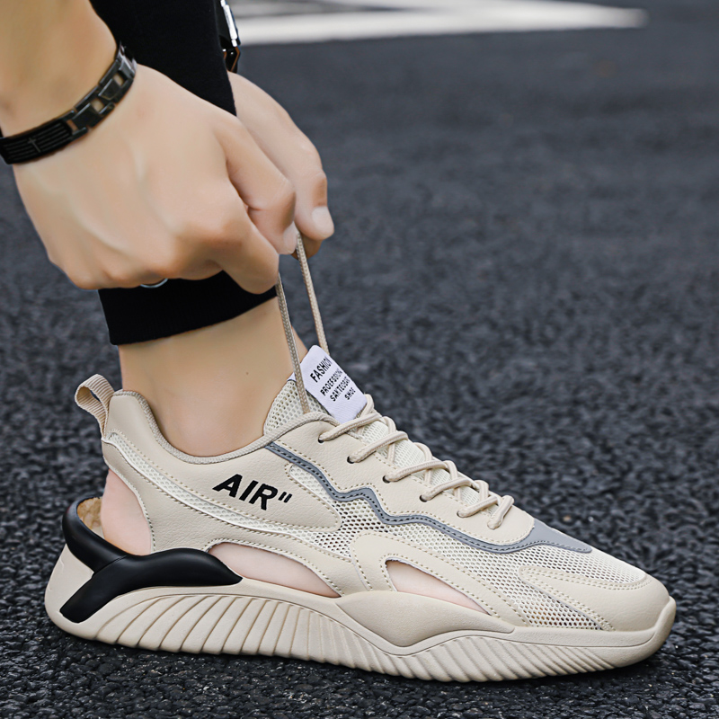 Sandals Male Boomers Summer beach Non-slip odor Outer wear Soft bottom Driving Sport Vietnam slippers ins heightening hole holes