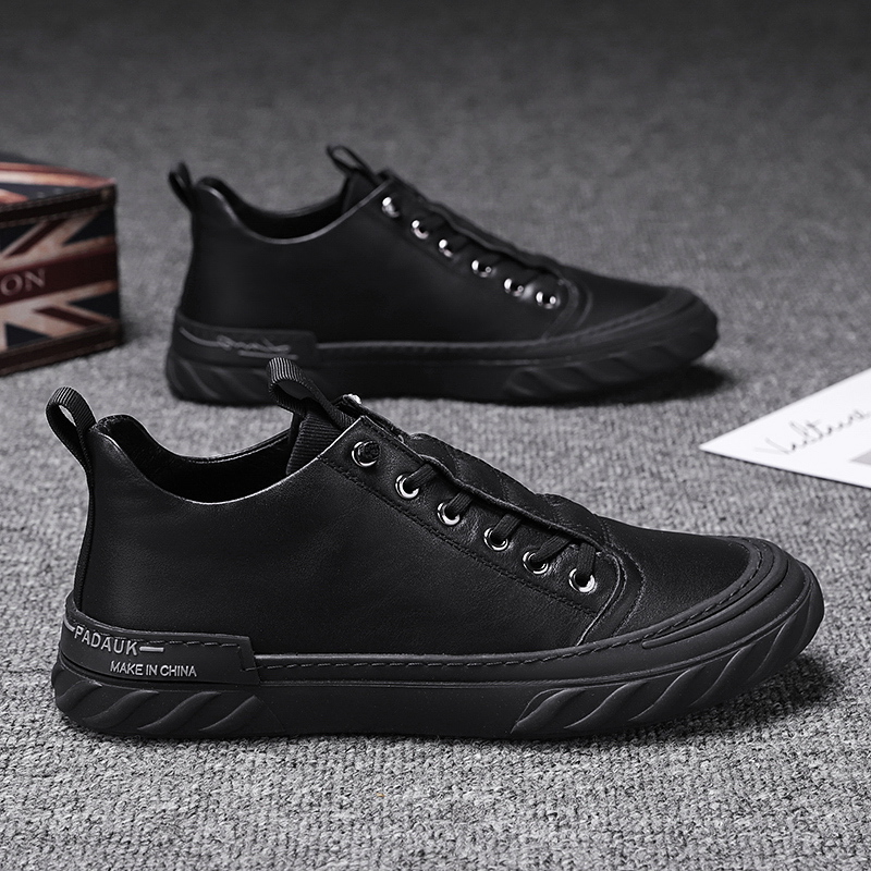 Summer Kitchen Giày nam Chef đặc biệt chống thấm chống trượt Pure Black Work Work Leather Da Giày Wild Anti-Oil Tide Shoes