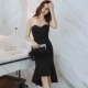 Mùa xuân và mùa hè 2021 phong cách mới váy đầm ôm vào ngực buổi tối của phụ nữ sexy tính khí đuôi cá mỏng váy đầu ống - váy đầm