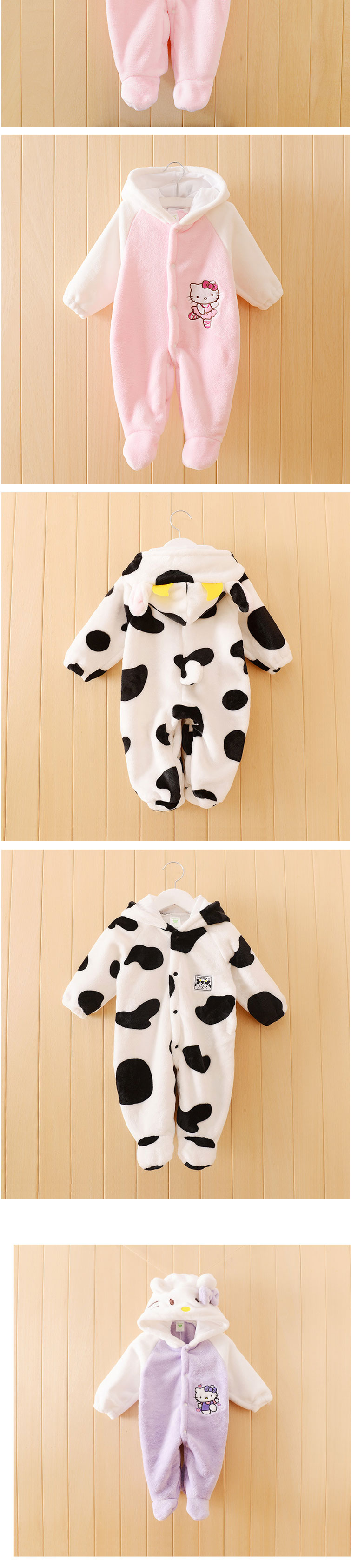 Mùa thu đông mẫu nam và nữ bé jumpsuit dài tay trùm đầu cho bé sơ sinh romper sơ sinh trăm ngày làm mẫu dịch vụ quần áo trẻ em cao cấp