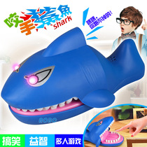 Sound and light version of guts and agile biting fingers big shark creative gift desktop toy