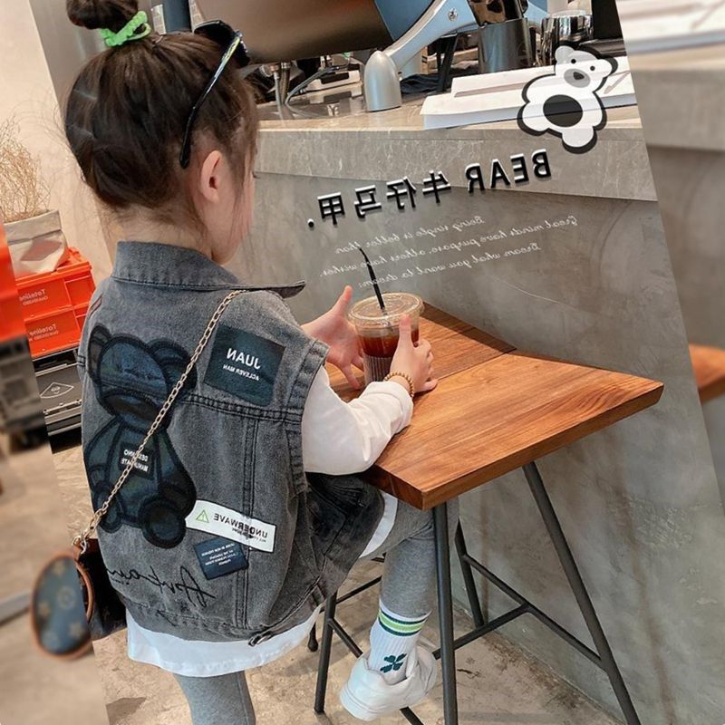 Girls coat summer 2022 new baby cowboy vest vest children summer dress children