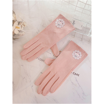 Sunscreen gloves summer female cycling electric car riding spring and autumn touch screen anti ultraviolet cute thin driving