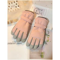 Ski Gloves Women Winter Cute Anti-Chill Storm Water Men Riding Electric Motorcycle Mountaineering Thickened Suede Cotton Warm