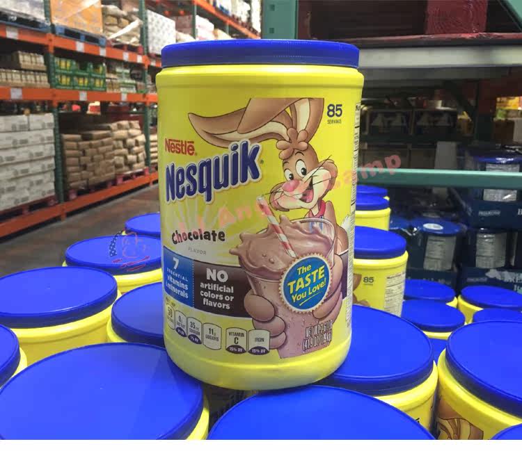Напитки какао/шоколад 美国代购雀巢nesquik原味巧克力粉 低脂可可粉冲饮朱古力粉1190g