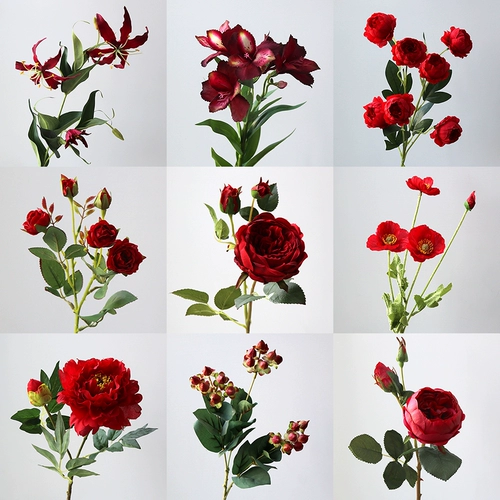 [Zhenai China Red] Свадебные искусственные цветы, свадебные украшения для дома, искусственные цветы, реквизит для фотографий 2