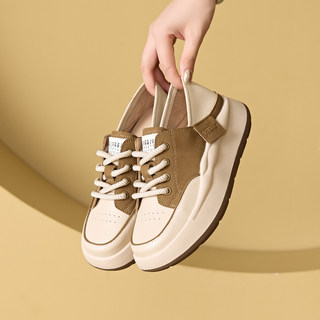 Thick-Soled Casual Shoes for Women 2026 Spring and Autumn New Breathable Women's Shoes Genuine Leather Thick-Soled Height-Increasing Sneakers Loafers Single Shoes