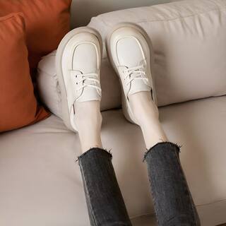 Genuine Leather Women's Flat Shoes 2026 Autumn and Winter New Versatile Loafers Soft Leather Soft Sole Versatile Fleece-Lined Small Leather Shoes