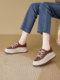 Thick-Soled Sneakers for Women, Genuine Leather, 2026 New Spring and Autumn Models, Round-Toe Platform Shoes, Soft-Soled Casual Height-Increasing Shoes
