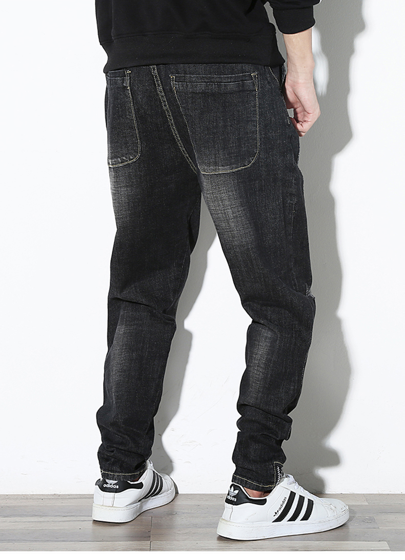 Quần jeans nam xu hướng mùa đông nam béo cỡ lớn cộng với béo cộng với size chân quần nam quần harem quần nam quần kaki nam