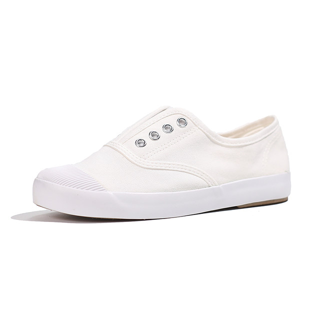 Bell 2024 Spring New Low-top Loafers Canvas Shoes Female Student Shoes White Shoes Flat Shoes 6515