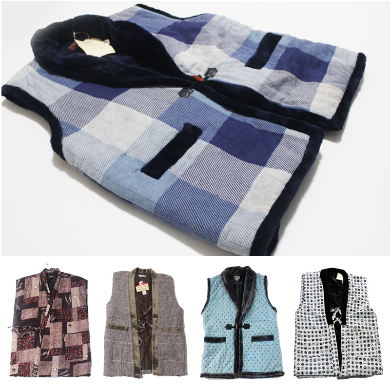 Autumn and Winter Exports Japanese Style Men's and Women's Japanese Style Cotton Kimono Thickeneded Vest Home Clothes Vest New Product