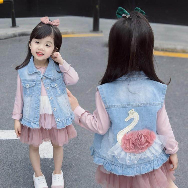 Children's cowboy's horse spring and autumn 2023 new 1 child clothing 3 baby 3 Han Edition 4 Kam shoulder vest 4 coat tide