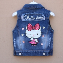 Girls denim vest spring and autumn Korean version of baby vest 2022 new 5 thin section 6 baby childrens vest 7 outer wear 8 years old