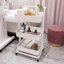 Nail cart kitchen storage rack mobile wheeled hairdressing tool cart bedroom rack cosmetic rack