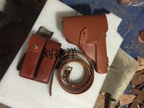 Film and television drama prop gun 92 style 5 8mm head layer cowhide pistol holster shoulder back oblique belt prop pistol