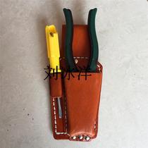 Special Price Bull Leather Belt Electrician Pliers Sleeve Two Holes Multifunction Kit Genuine Leather Leather Plug Layer Bull Leather Leather Sheath