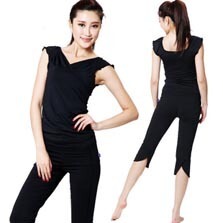 Одежда для йоги 2012瑜伽服定做加大码 2012年春夏款腰部抽褶修身套装