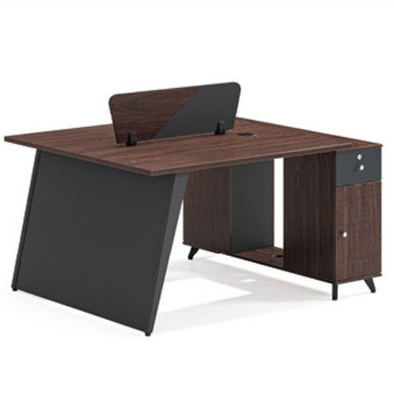 Staff desk combination 4 people 2 staff position office furniture work screen card is modern simple