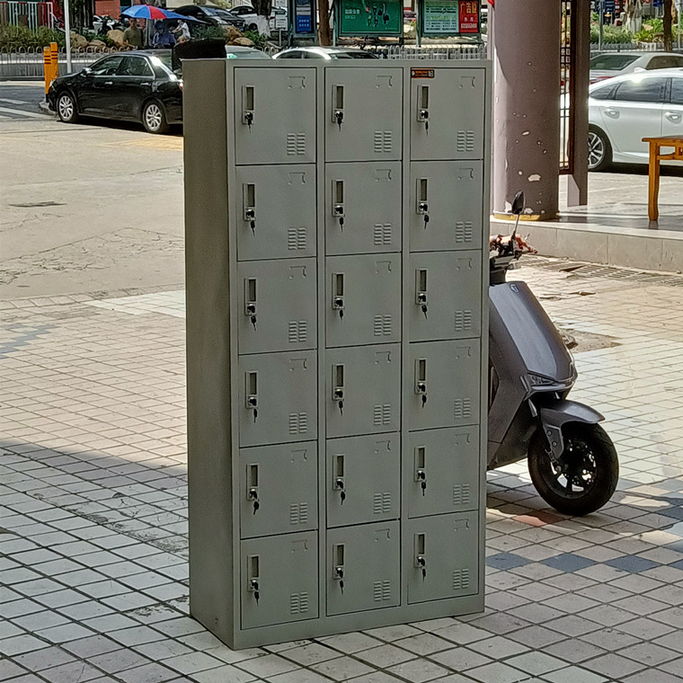 Foshan Hengfeng Steel Co., Ltd. 18 doors of locker staff storage steel tape lock cabinet gym iron - leather storage shoe cabinet