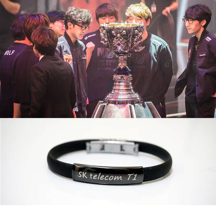 Skt1 đội vòng đeo tay bằng thép silicon titan lol Liên minh huyền thoại Faker nam và nữ vòng tay vòng tay quanh quà tặng sinh nhật chuỗi trầm hương