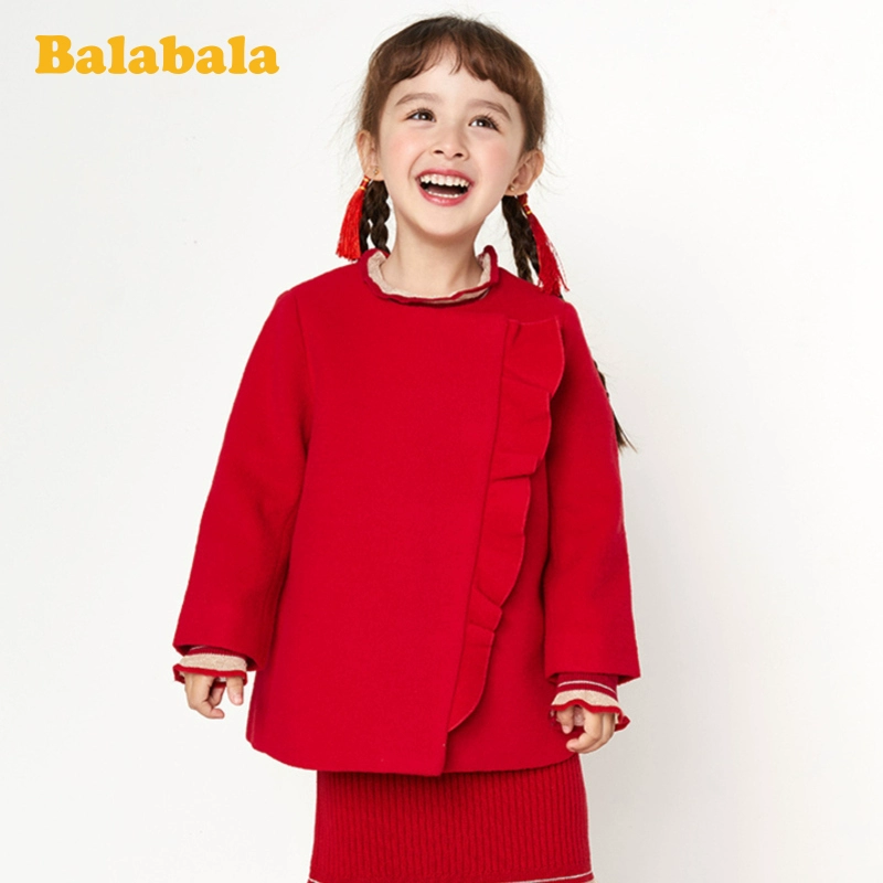 Balabala trẻ em quần áo trẻ em gái áo khoác mùa xuân 2020 xu hướng mới len len trẻ em trẻ em - Áo khoác