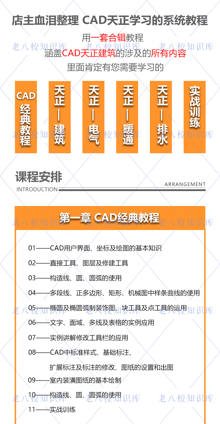 T1283 CAD天正施工图教程 天正建筑施工图视频教程建筑电气...-2