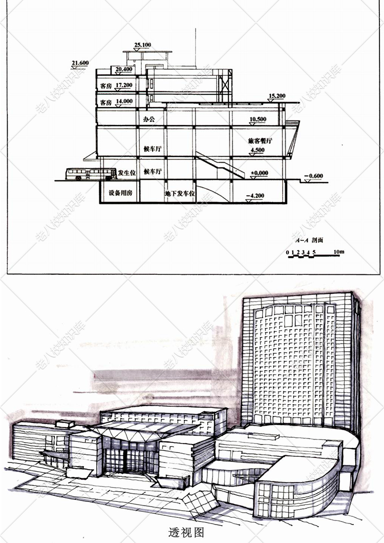 T2214超全汽车客运站建筑设计流线组织场地合集文本SU模型C...-10