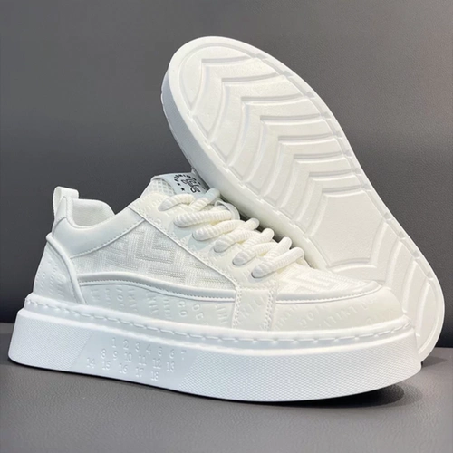 Универсальные белые нескользящие спортивные летние дышащие трендовые кроссовки для отдыха, высокая белая обувь на платформе, подходит для подростков