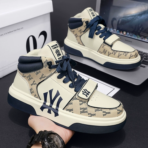 Летние универсальные высокие сапоги, мужские высокие кроссовки для отдыха, спортивная высокая белая обувь на платформе, изысканный стиль, из натуральной кожи