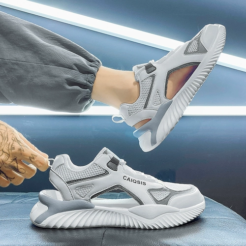 Летние трендовые спортивные нескользящие сандалии, износостойкие пляжные тапочки